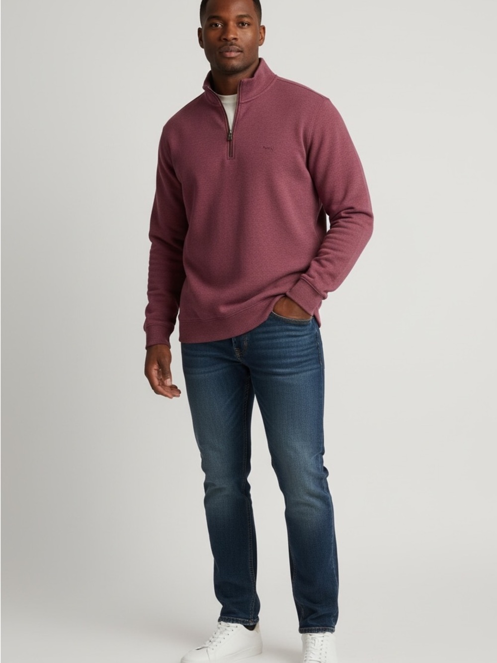 Rodd & Gunn Men's Half-Zip Sweater in Wine Color — L